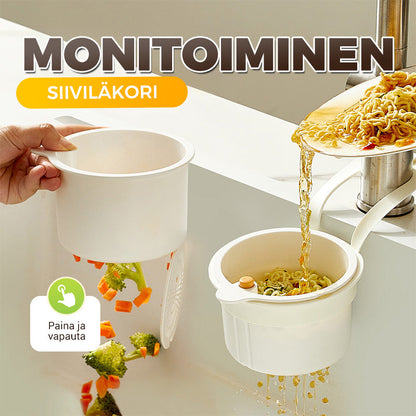 🎉 Osta 3, Saat 2 ILMAISEKSI – Monikäyttöinen keittiön tiskialtaan siiviläkori