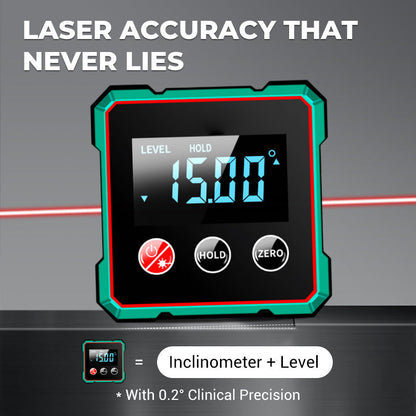 📢🔧 HOT SALE 50% OFF 🔥4-puolinen magneettinen digitaalinen kulmamittari laserilla