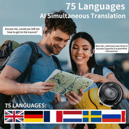 🏆#1 Bestseller ⚡⏰AI-käännöslangattomat OWS Bluetooth5.4-korvakuulokkeet (sopivat iOS- ja Android-laitteisiin)