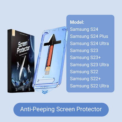 4K HD-/Kurkistuksen estävä karkaistu lasinäytönsuoja automaattisella pölynpoistoasennuksella Samsungille