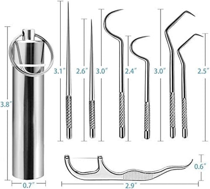 🔥Set di 7 stuzzicadenti in acciaio inossidabile