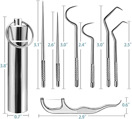 🔥Set di 7 stuzzicadenti in acciaio inossidabile