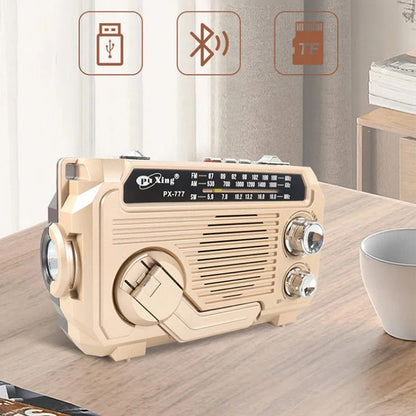 Monitoiminen käsikäyttöinen kannettava radio taskulampulla