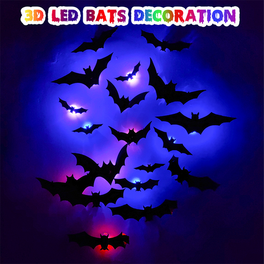 🦇Halloween 3D-valaistut lepakot