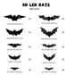 🦇Halloween 3D-valaistut lepakot
