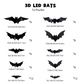 🦇Halloween 3D-valaistut lepakot