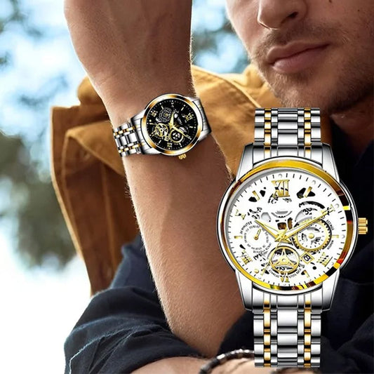 🔥Miesten vedenkestävä roomalainen avoin automaattinen mekaaninen rannekello⌚