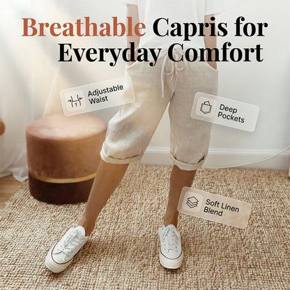 ⏰Time-Limited Special Price: ￡11.99 with FREE GIFT!!🎁Women's Casual Cotton Linen Capris
